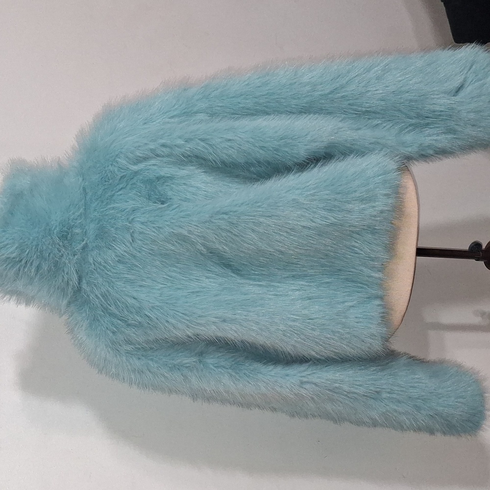 SHEIN /Light Aqua Blue Teddy Jacket- W Sz Medium - Picture 4 of 6